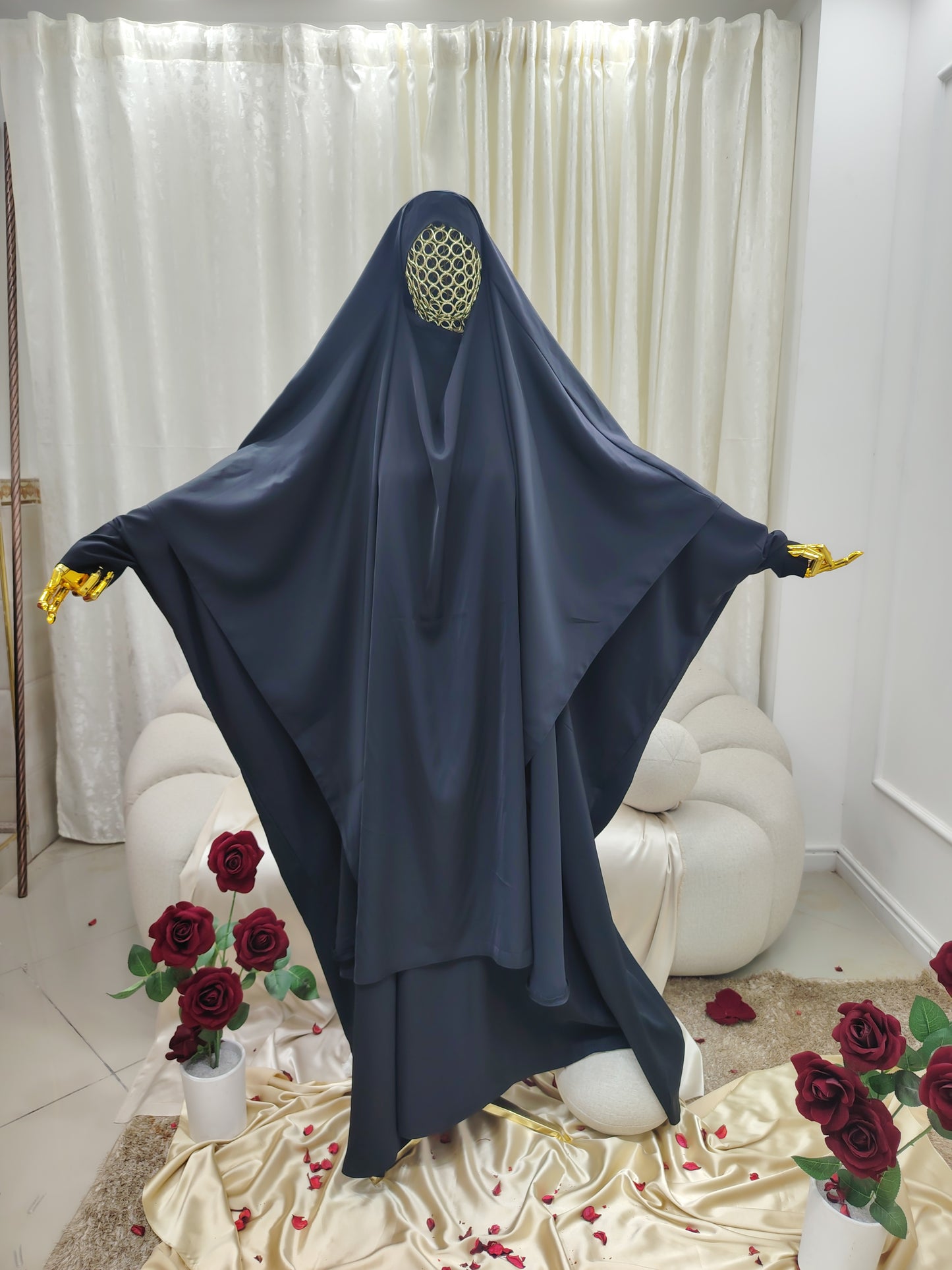 حجاب شرعي قطعتين – قماش كراپ آمريكا